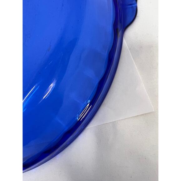 Vintage Pyrex Original Cobalt Blue Fluted Pie Baking Plate 229 9.5” Glass Dish - Picture 7 of 9